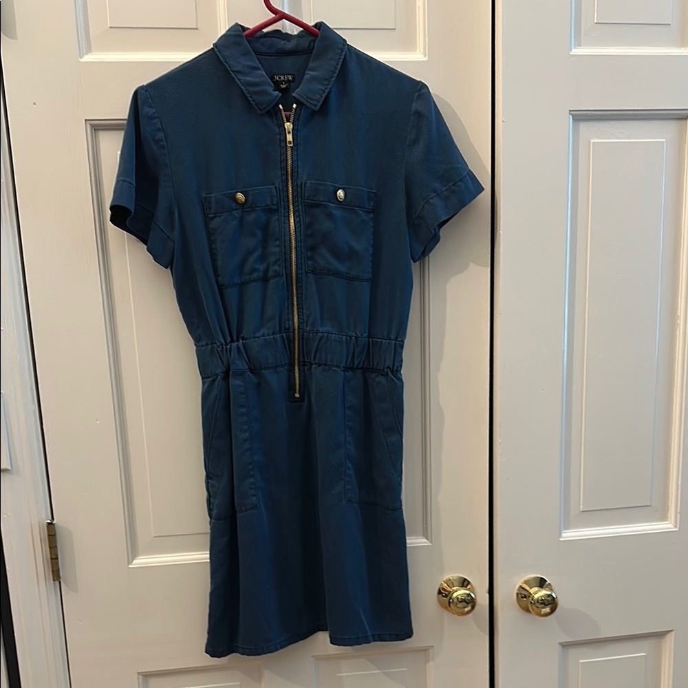J. Crew Blue Polo Collar Mini Dress Casual